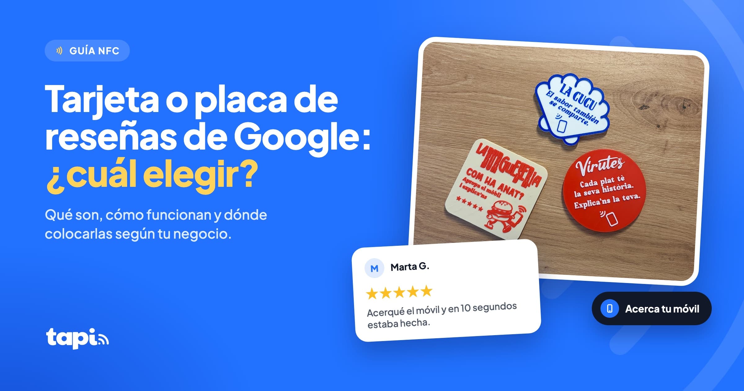 Tarjeta o placa de reseñas de Google: cuál elegir
